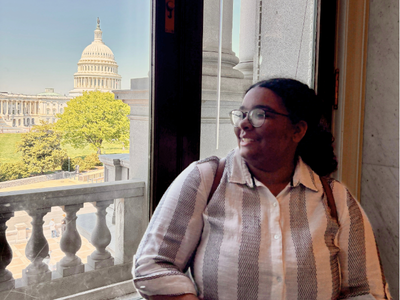 Zaniah Blakely with the U.S. Capitol in the background (contributed photo)