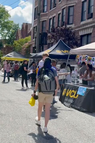 A group of students, faculty and staff attend the annual CHS block party on Shafer St.