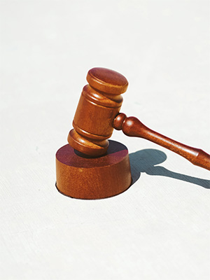 image of a gavel against a white backdrop