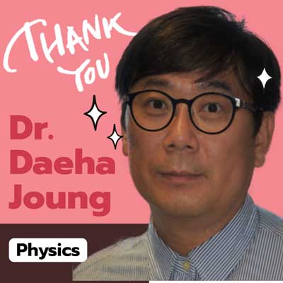 thank you to doctor daeha joung from the physics department