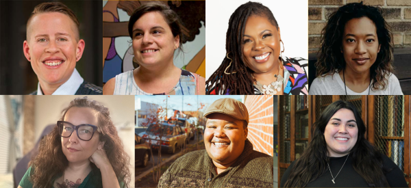 Left to right, top row: Eli Coston, Liz Canfield, Dawn Johnson, Francesca Lyn; bottom row: Paulina Guerrero, Brooke Taylor, Abbey Childs